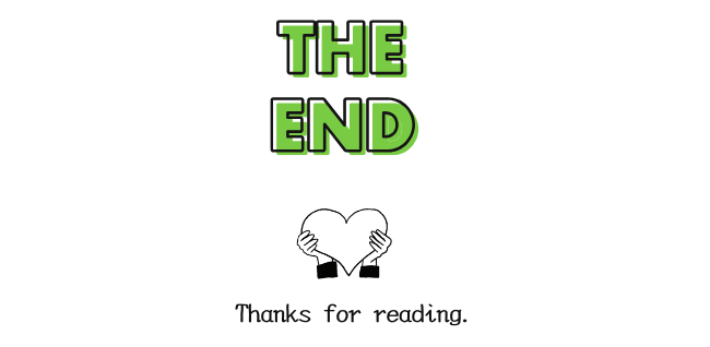 記事の終わりを示すTHE ENDの画像